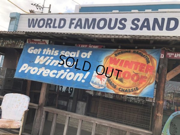 画像20: Vintage MOBIL MOBILGAS Advertising Cloth Banner Large Sign Original (B918)