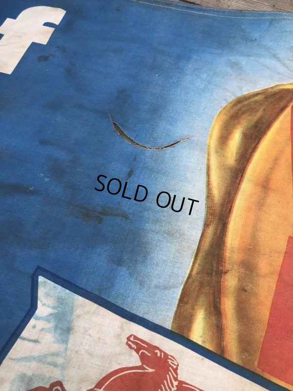 画像12: Vintage MOBIL MOBILGAS Advertising Cloth Banner Large Sign Original (B918)