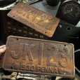 画像1: 30s Vintage American License Number Plate / 1930 PENNA JK 123 SET (B869) (1)