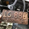 30s Vintage American License Number Plate / 1939 VERMONT 16 886 (B884)