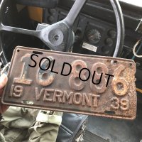 30s Vintage American License Number Plate / 1939 VERMONT 16 886 (B884)