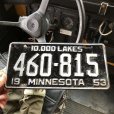 画像1: 50s Vintage American License Number Plate / 1953 MINNESOTA 460-815 (B904) (1)