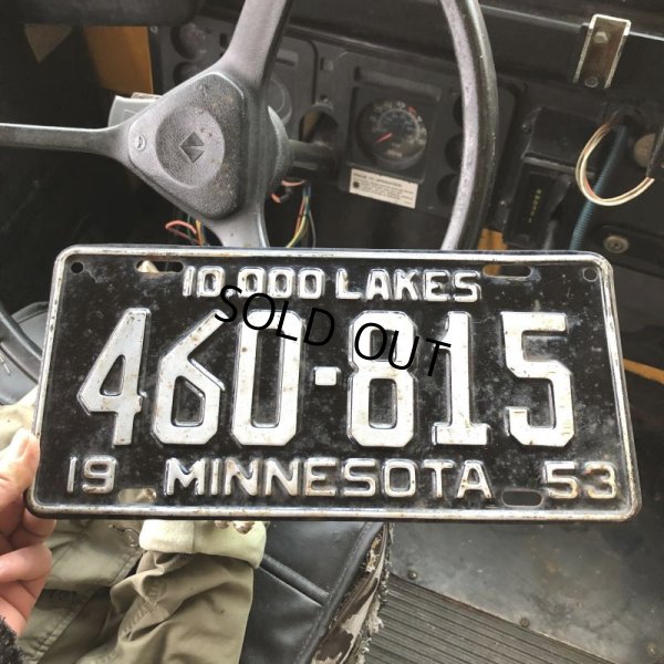 画像1: 50s Vintage American License Number Plate / 1953 MINNESOTA 460-815 (B904)