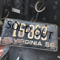 50s Vintage American License Number Plate / 1956 VIRGINIA  T6-869 (B874)