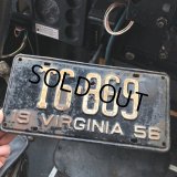 50s Vintage American License Number Plate / 1956 VIRGINIA  T6-869 (B874)