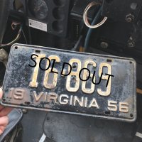 50s Vintage American License Number Plate / 1956 VIRGINIA  T6-869 (B874)