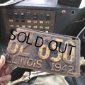 40s Vintage American License Number Plate / 1942 ILLINOIS 62 650 (B891)