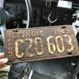 画像1: 40s Vintage American License Number Plate / 1949 ILLINOIS C20603 FRONT (B900) (1)