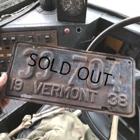 30s Vintage American License Number Plate / 1938 VERMONT 33 704 (B881)