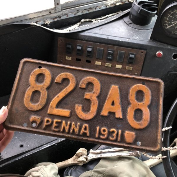 画像1: 30s Vintage American License Number Plate / 1931 PENNA 823 A (B870)