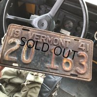 40s Vintage American License Number Plate / 1941 VERMONT 20 163 (B887)