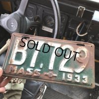 30s Vintage American License Number Plate / 1933 MASS B7 729 (B873)