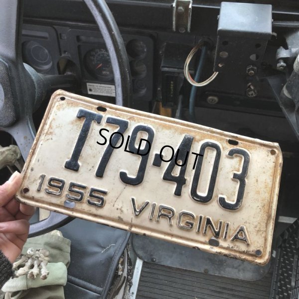 画像1: 50s Vintage American License Number Plate / 1955 VIRGINIA  T79-403 (B910)