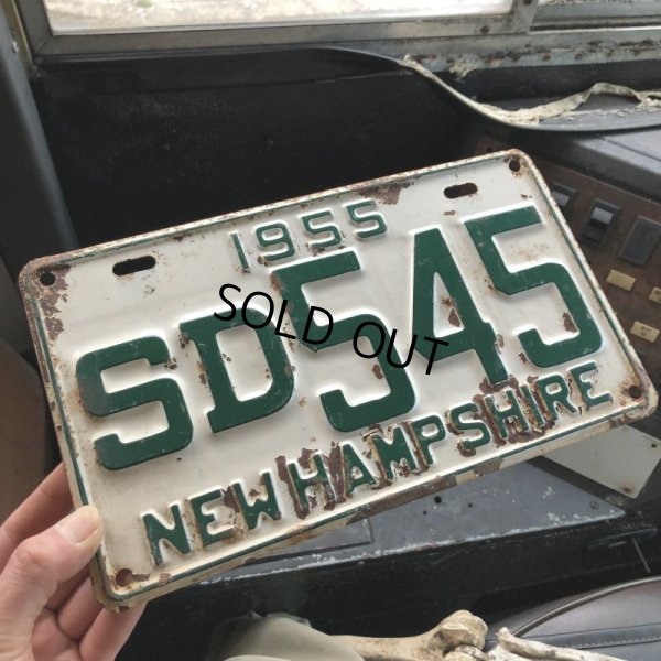 画像1: 50s Vintage American License Number Plate / 1955 NEW HAMPSHIRE SD545 (B908)