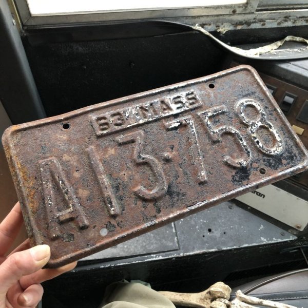 画像1: 60s Vintage American License Number Plate / 1963 MASS A13-758 (B906)