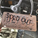 40s Vintage American License Number Plate / 1948 ILLINOIS D27 024 (B897)