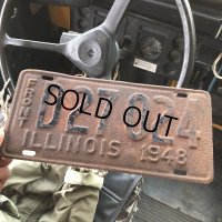 40s Vintage American License Number Plate / 1948 ILLINOIS D27 024 (B897)