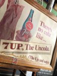 画像5: 60s Vintage 7-up Advertising Duel Sided Cardboard Framed Store Display Poster Sign (B956)