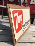 画像11: 60s Vintage 7-up Advertising Duel Sided Cardboard Framed Store Display Poster Sign (B956)