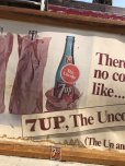 画像14: 60s Vintage 7-up Advertising Duel Sided Cardboard Framed Store Display Poster Sign (B956)