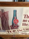 画像3: 60s Vintage 7-up Advertising Duel Sided Cardboard Framed Store Display Poster Sign (B956)