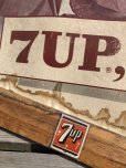 画像7: 60s Vintage 7-up Advertising Duel Sided Cardboard Framed Store Display Poster Sign (B956)