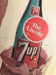 画像6: 60s Vintage 7-up Advertising Duel Sided Cardboard Framed Store Display Poster Sign (B956)