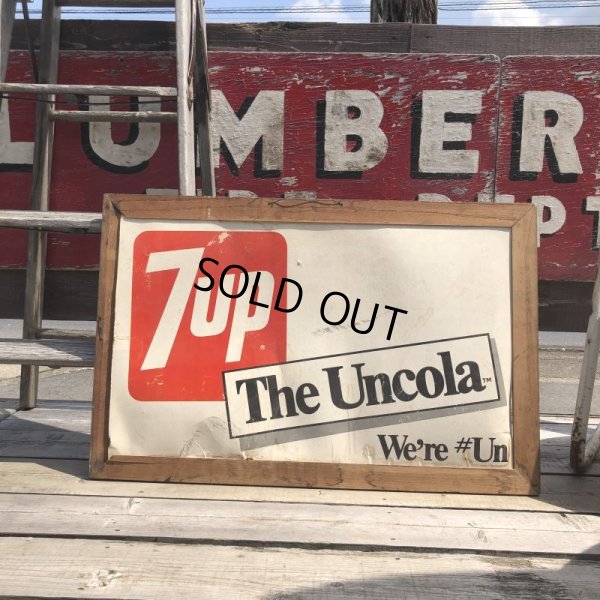 画像9: 60s Vintage 7-up Advertising Duel Sided Cardboard Framed Store Display Poster Sign (B956)