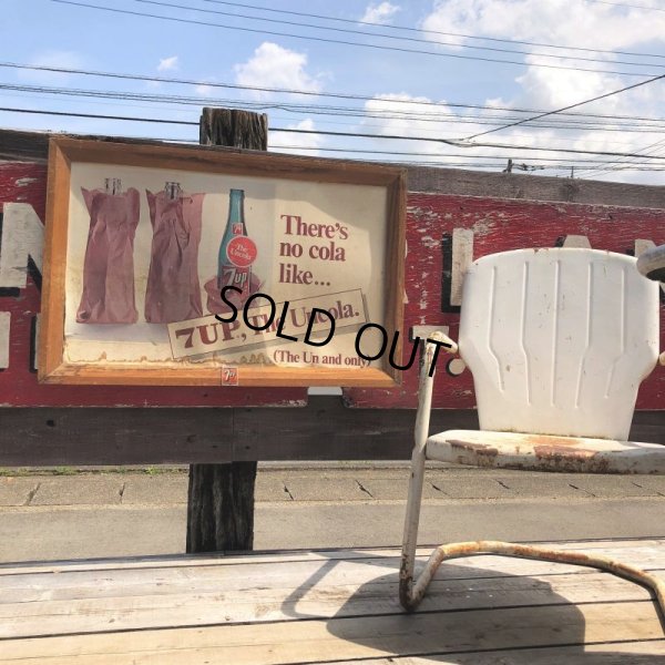 画像8: 60s Vintage 7-up Advertising Duel Sided Cardboard Framed Store Display Poster Sign (B956)