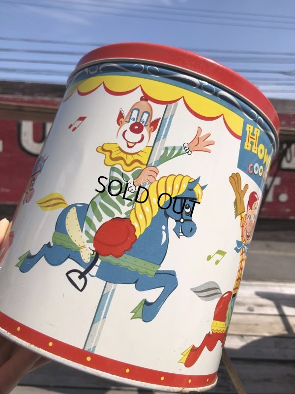 画像16: 50s Vintage Howdy Doody COOKIE-GO-ROUND Tin Can (B961)