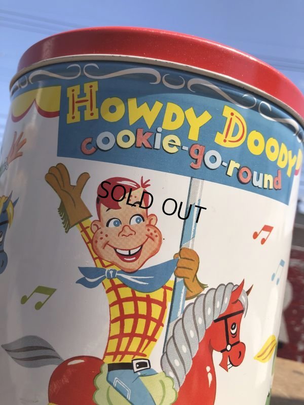 画像7: 50s Vintage Howdy Doody COOKIE-GO-ROUND Tin Can (B961)