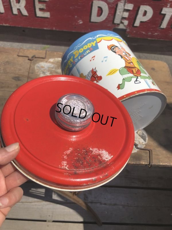画像10: 50s Vintage Howdy Doody COOKIE-GO-ROUND Tin Can (B961)