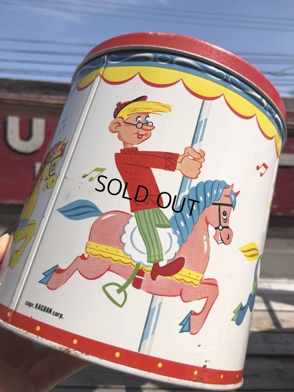 画像15: 50s Vintage Howdy Doody COOKIE-GO-ROUND Tin Can (B961)