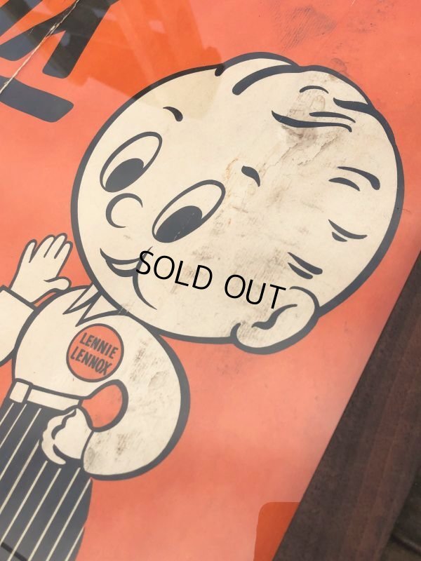 画像8: 40s Vintage Lennie Lennox Advertising Cloth Banner Store Sign w/Frame (B963)
