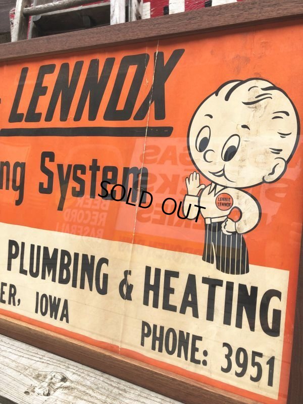 画像12: 40s Vintage Lennie Lennox Advertising Cloth Banner Store Sign w/Frame (B963)