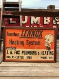 40s Vintage Lennie Lennox Advertising Cloth Banner Store Sign w/Frame (B963)
