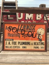 40s Vintage Lennie Lennox Advertising Cloth Banner Store Sign w/Frame (B963)