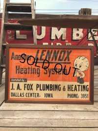 40s Vintage Lennie Lennox Advertising Cloth Banner Store Sign w/Frame (B963)