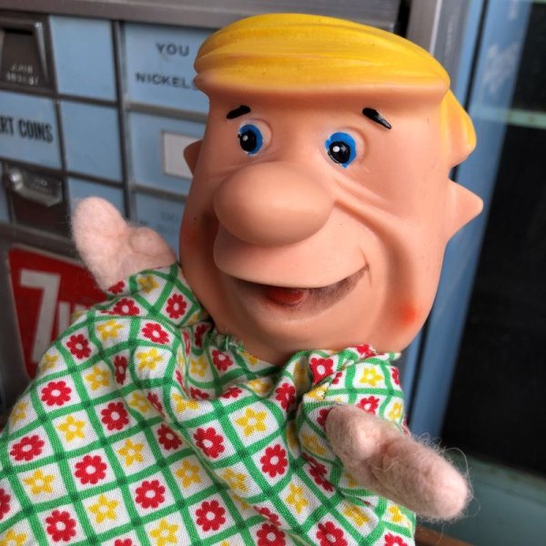 画像5: 60s Vintage THE FLiNTSTONES Barney Big Head Hand Puppet (B973)