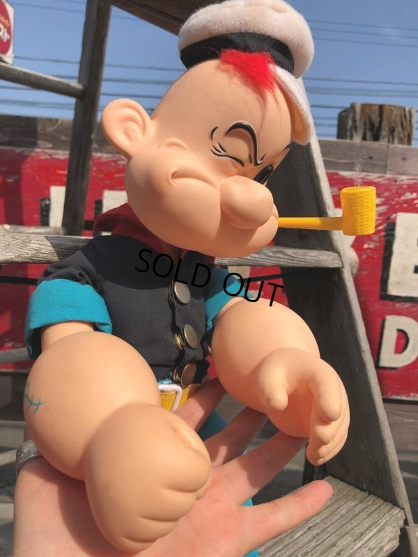 画像7: 80s Vintage Prezents Popeye The Sailor Man Doll 42cm (B962)