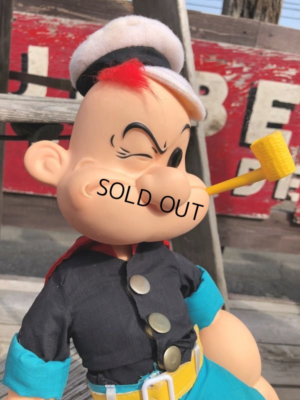画像10: 80s Vintage Prezents Popeye The Sailor Man Doll 42cm (B962)