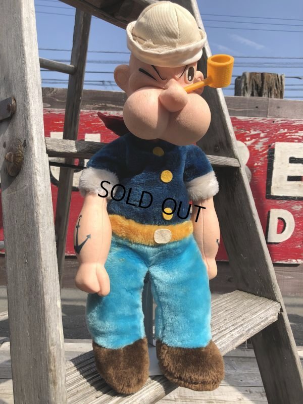 画像1: 80s Vintage Etone Popeye The Sailor Man Doll 45cm (B963)