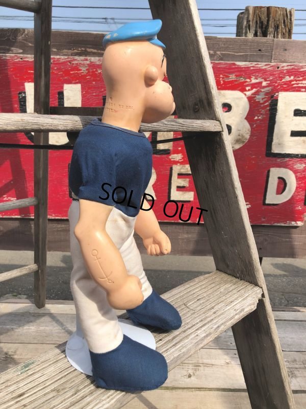 画像2: 50s Vintage Popeye The Sailor Man Doll 40cm (B964)