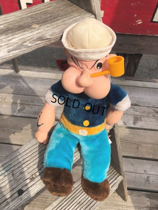 画像10: 80s Vintage Etone Popeye The Sailor Man Doll 45cm (B963)