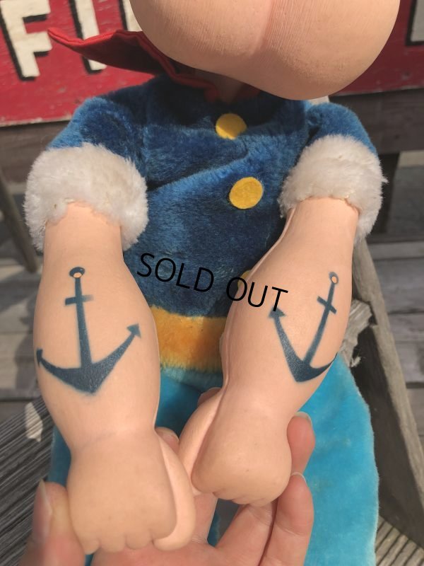 画像12: 80s Vintage Etone Popeye The Sailor Man Doll 45cm (B963)