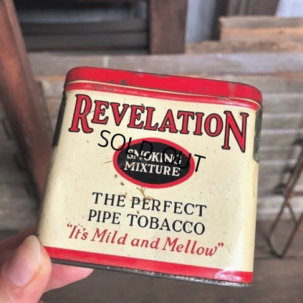 画像1: Vintage Pipe & Cigarette Smoking Tobacco Pocket Tin REVELATION (B988)    