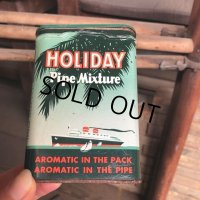 Vintage Pipe & Cigarette Smoking Tobacco Pocket Tin HOLIDAY (B971)    