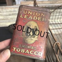 Vintage Pipe & Cigarette Smoking Tobacco Pocket Tin UNION LEADER (B978)    