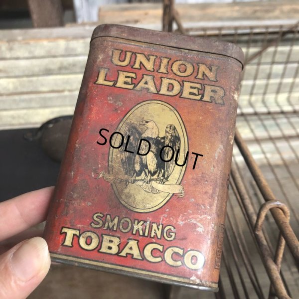 画像1: Vintage Pipe & Cigarette Smoking Tobacco Pocket Tin UNION LEADER (B978)    