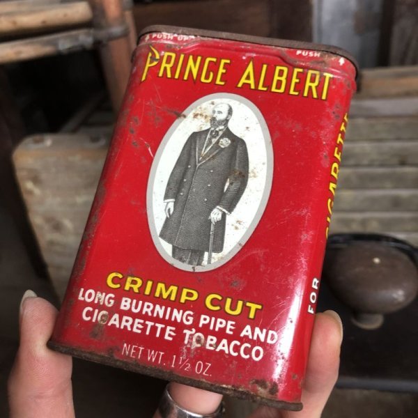 画像1: Vintage Pipe & Cigarette Smoking Tobacco Pocket Tin PRINCE ALBERT (B983)    